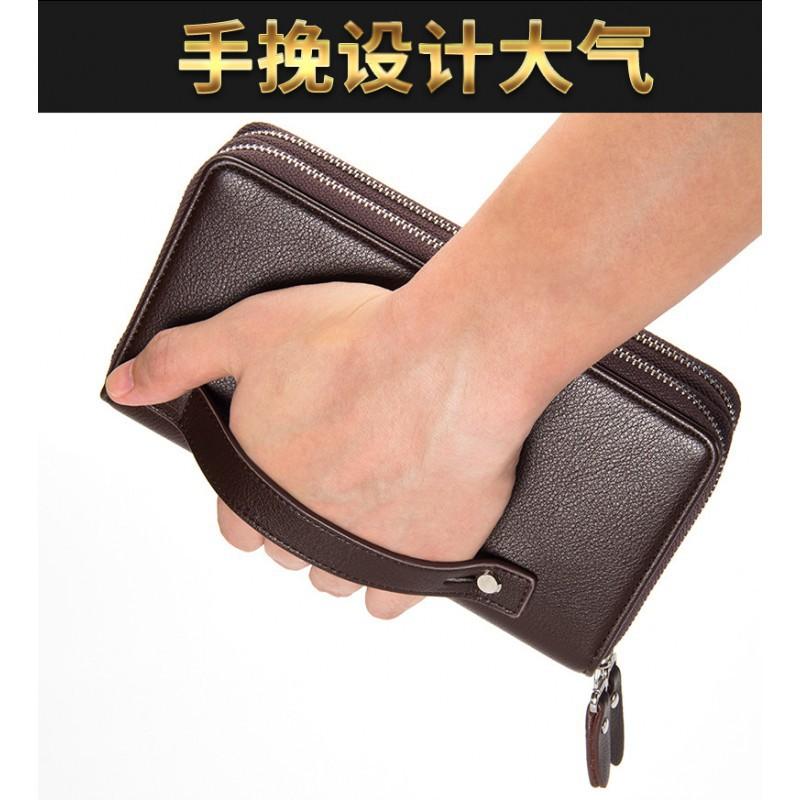 Men's Handbag European American Business Large Capacity Double Zipper