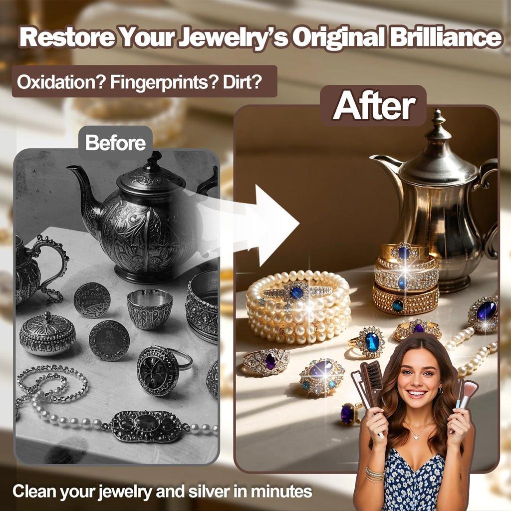 Jewelry Cleaner Tool Gentle Ring Cleaning Brush Portable Jewelry Washing Tool For Gold Sterling Silver Ring Earrings Necklaces