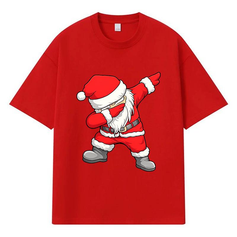 2026 Weihnachten Weihnachtsmann Aufdruck Grafik Y2k Harajuku Streetwear 100% Baumwolle T-Shirt Lässig Übergroß Sommer Herren T-Shirt