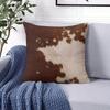 Brown White Cow square Jacquard Pillow Cover for Sofa Office Waist Cushion Cover Home Decorative Pillowcase