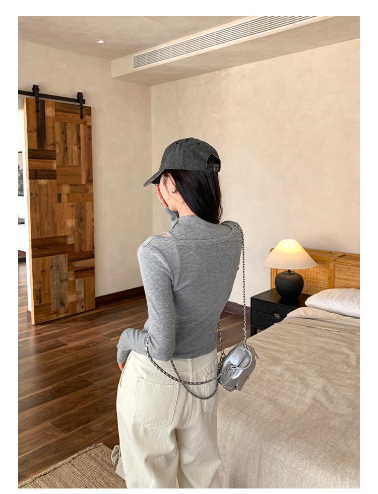 Designer High-Neck Sleeveless Cardigan & Slim Base Layer Set - Versatile Autumn/Winter Style