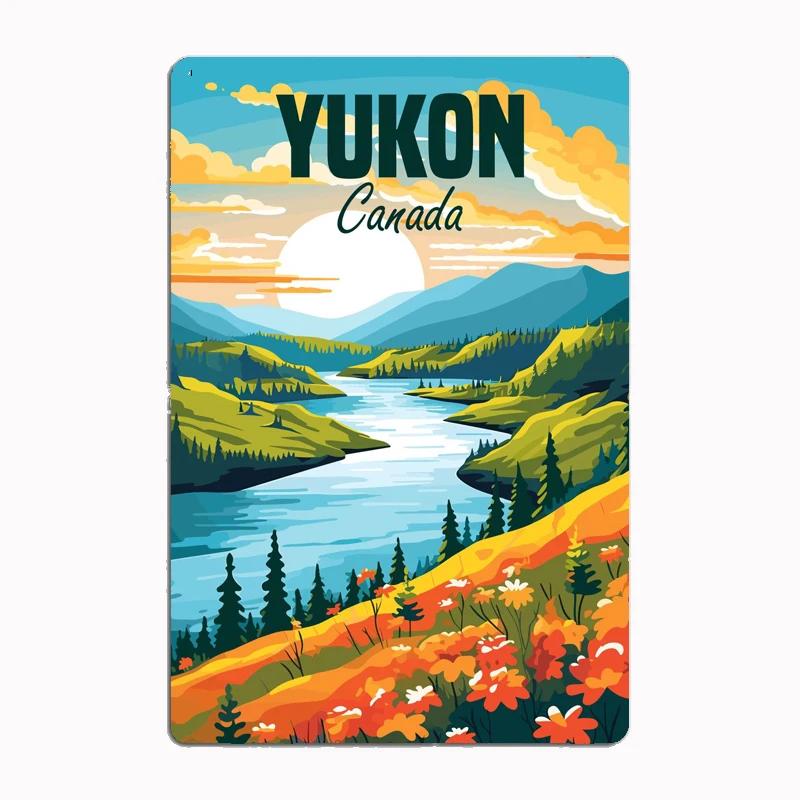Gran Yukon Canada Island Travel Posters Metal Sign Wall Decor Club Garage Kitchen Room Decor Custom Tin Vintage Home Deco