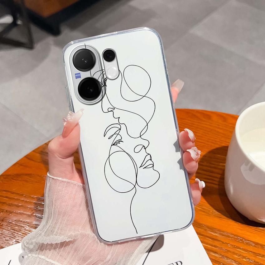 Casing For Vivo V60 V40 Lite V30e Y38 Y39 Y78 X200 Ulta X200s Case Cute Rabbit Panda Dog Back Covers TPU Silicone Soft Clear Phone Bags For Vivo Shell