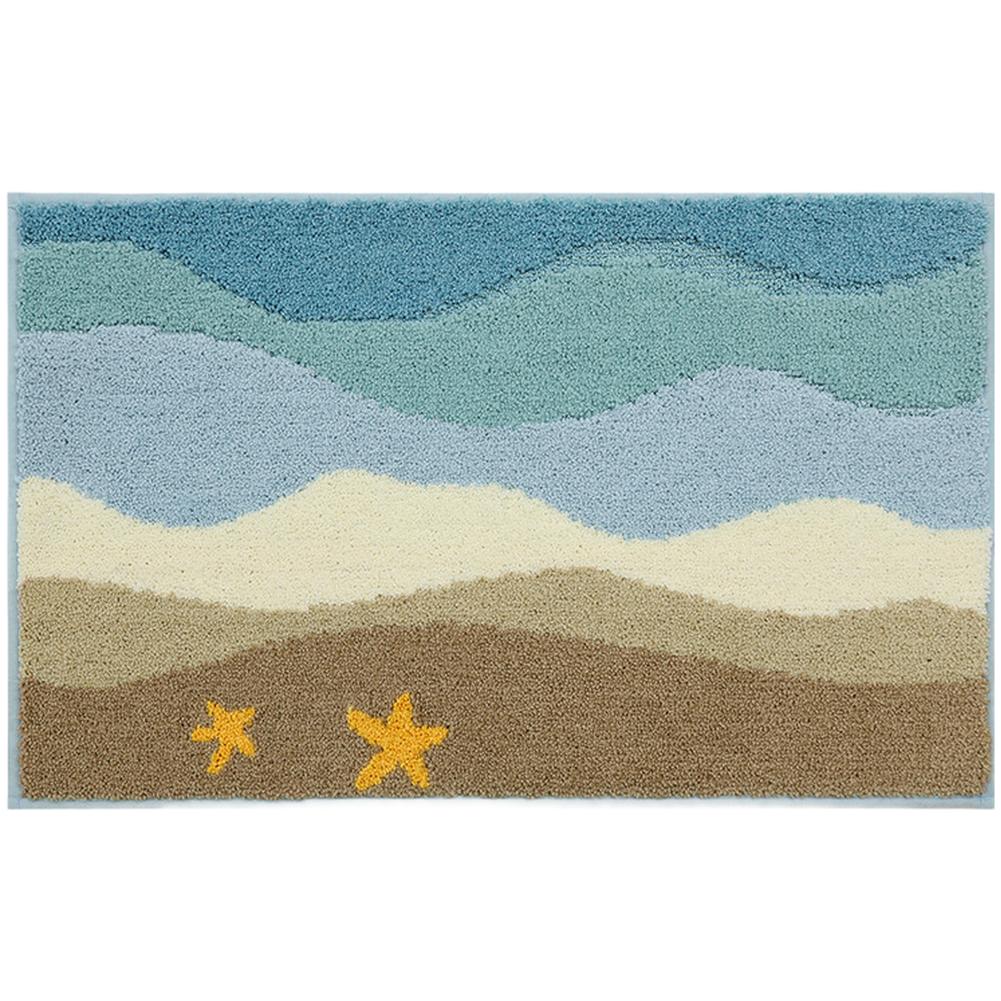 Absorbent Polyester Floor Mat with Soft Wave Texture and Non Slip Design Suitable for Bathroom Bedroom and For Living Room 40x60cm