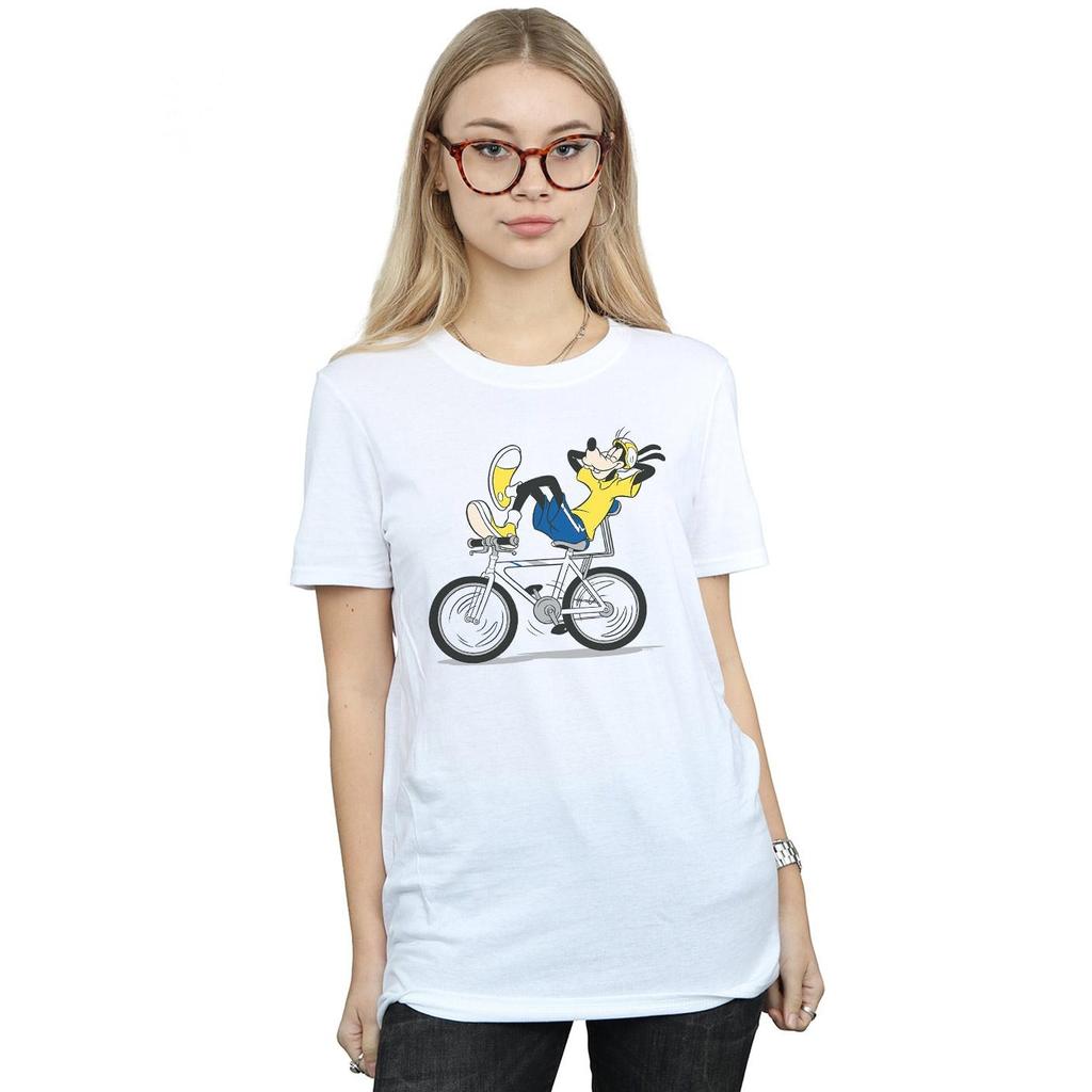 Disney Damen/Damen Goofy Tour De Goofy Baumwoll-Boyfriend-T-Shirt