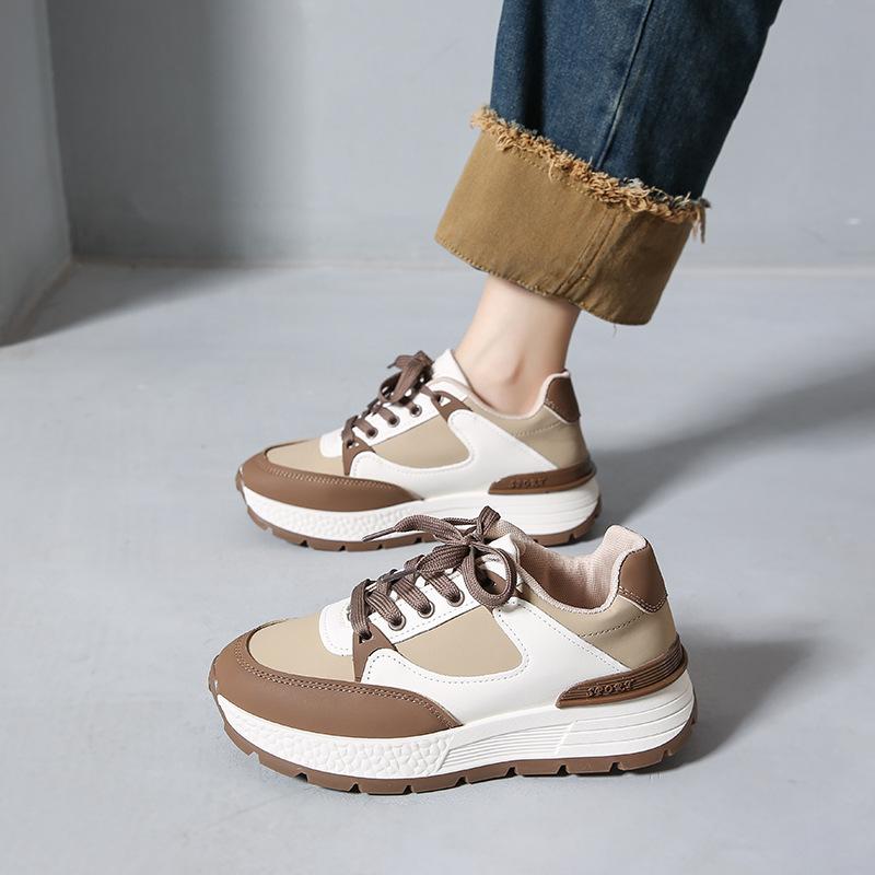 New platform Forrest Gump shoes women's 2025 spring and autumn new versatile casual sports shoes retro color matching heightening dad shoes