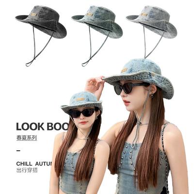 Western Cowboy Bucket Hat Frühling und Sommer Outdoor Camping Große Krempe Sonnenschutzhut Kinder Retro Alter Bergsteigerhut