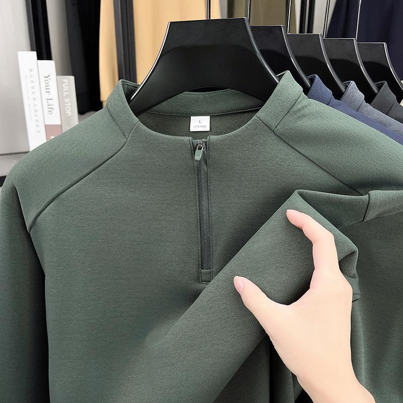 Men's 2025 Half-Zip Hoodie: New Autumn/Winter Long Sleeve Stand Collar Casual Shirt