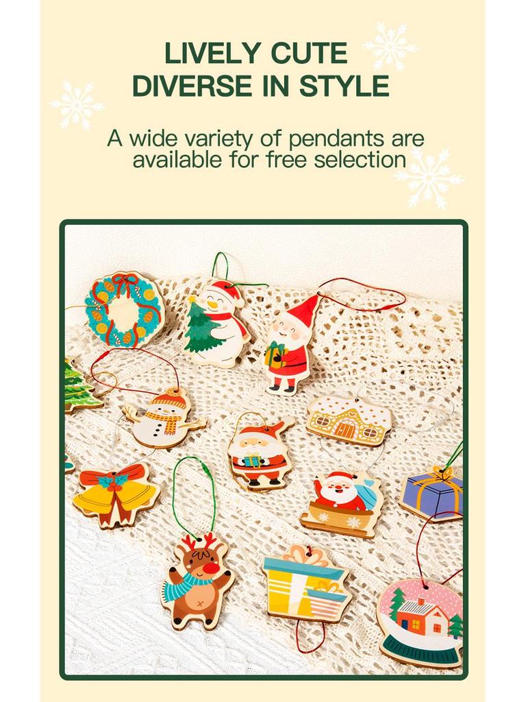 Original Christmas Gift Pendant: Santa Claus & Gingerbread Man Tree Ornaments with Gift Box