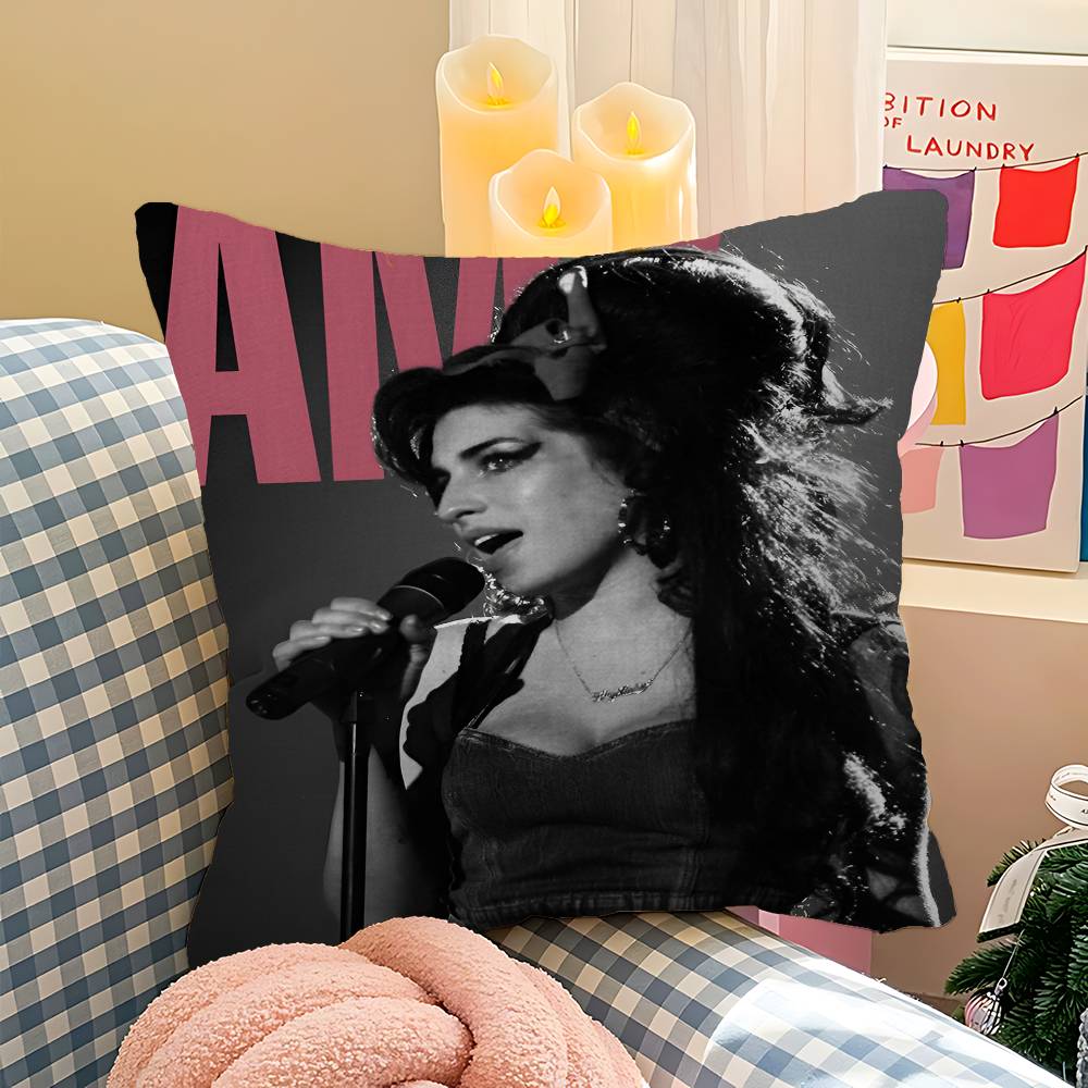 Beauty Woman A-Amy W-Winehouse Cushion Cover Car Throw Pillow Case For Sofa Car Christmas Gift 40x40cm 45x45cm