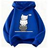 Hello Kawaii Design Cat with Flower Hoodie Kids Cat Children's Sweatshirt  for Boys Girls Casual Funny