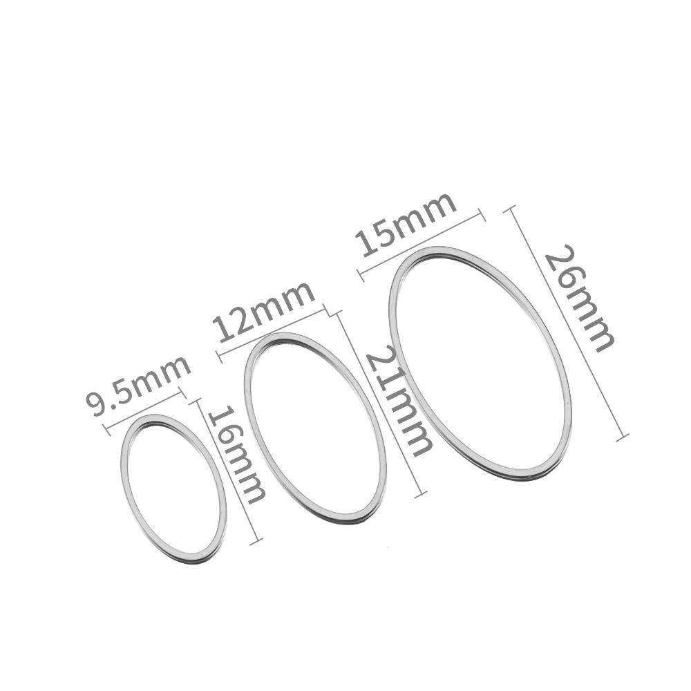 

10pcs 3 Size Stainless Steel Oval Charms Earring Pendants Closed Ring Hollow Resin Bezels Frame Mold DIY Jewelry Making Supplies 16mm