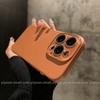 Applicable to iPhone15 lychee leather pattern mobile phone case Apple 14promax crystal lens 13 simple solid color protection