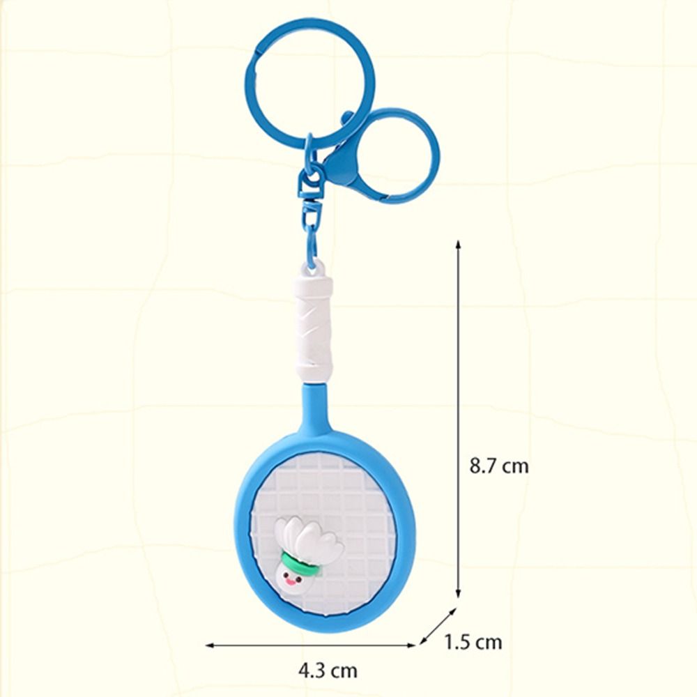 PVC Badminton Racket Keychain Cartoon Bag Pendant Funny Badminton Keyring  Couple's Gift