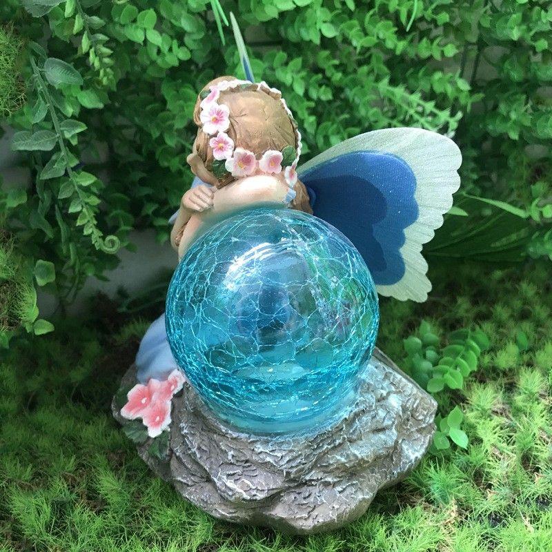 Solar luminous flower fairy shaped ornaments outdoor courtyard garden balcony landscape atmosphere lights automatically illuminate at night