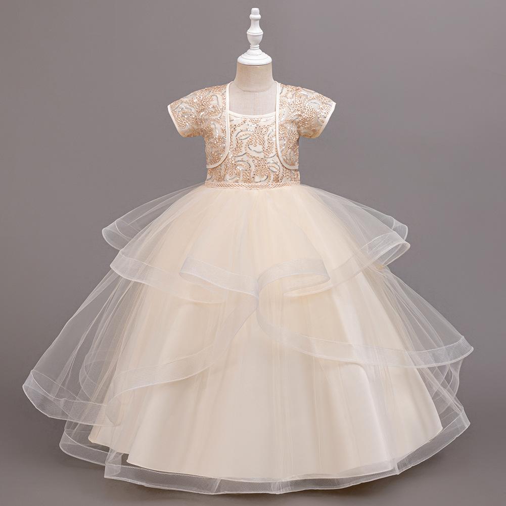 

Детские платья Платье принцессы Платье для девочки-цветочницы Свадебные платья для девочек Платья-халтер Одежда для выступления на дне рождения Два комплекта 635 170cm шампанского