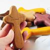 1PC Wooden Cross Solid Wood Cross Wooden Crafts Decorative Handlebars Prayer Pine Cross