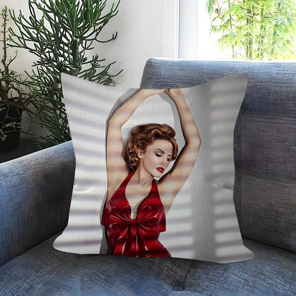 Singer Kkylie Mminogue Doublesided Printed Pillow Cover Short Plush Suitable Living Rooms Bedrooms Sofas Throw Cushion Cover