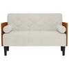 2 Seater Sofa with Neck Pillows Cream 110 Cm Velvet
