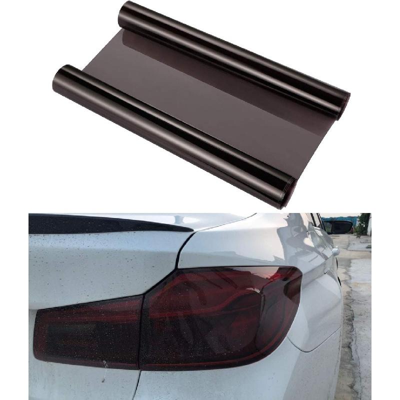 Bright Black Headlight Tail Fog Light Vinyl Film Universal 100X30Cm