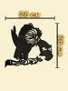 Metal Cat Garden Sculpture Fence Decor