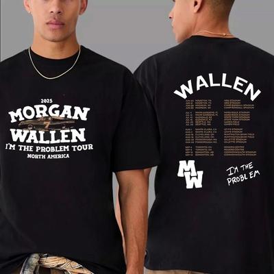 CALDO!!! Morgan Wallen I’m The Problem Tour Nord America 2025 T-Shirt Ristampa