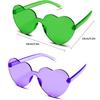 2 Pcs Mardi Gras Heart Shaped Sunglasses for Women - Trendy Rimless Glasses for Women & Men Party Outfit Accessories