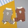 Pet Clothes Home Clothes Teddy Bichon Puppy Cat Striped Home Clothes Pajamas 25 Leather Label Bear Striped Four Legs