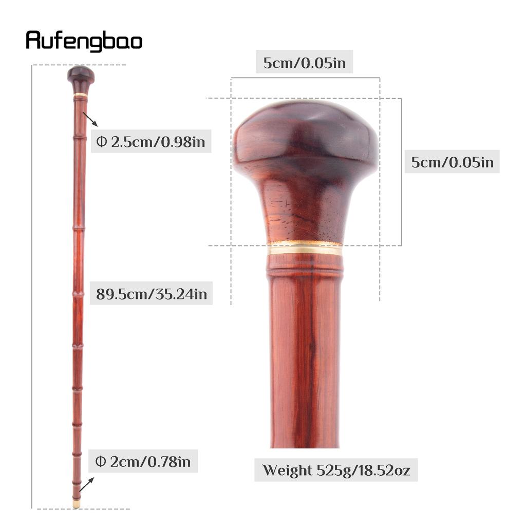 Red Round Wooden Bamboo Joint Walking Stick Decorative Cospaly Party Wood Walking Cane Halloween Mace Wand Crosier 89cm