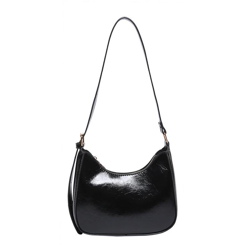 Stylish Retro Pu Handbag With Trendy Crescent Shape And Modern Aesthetic For Everyday Use