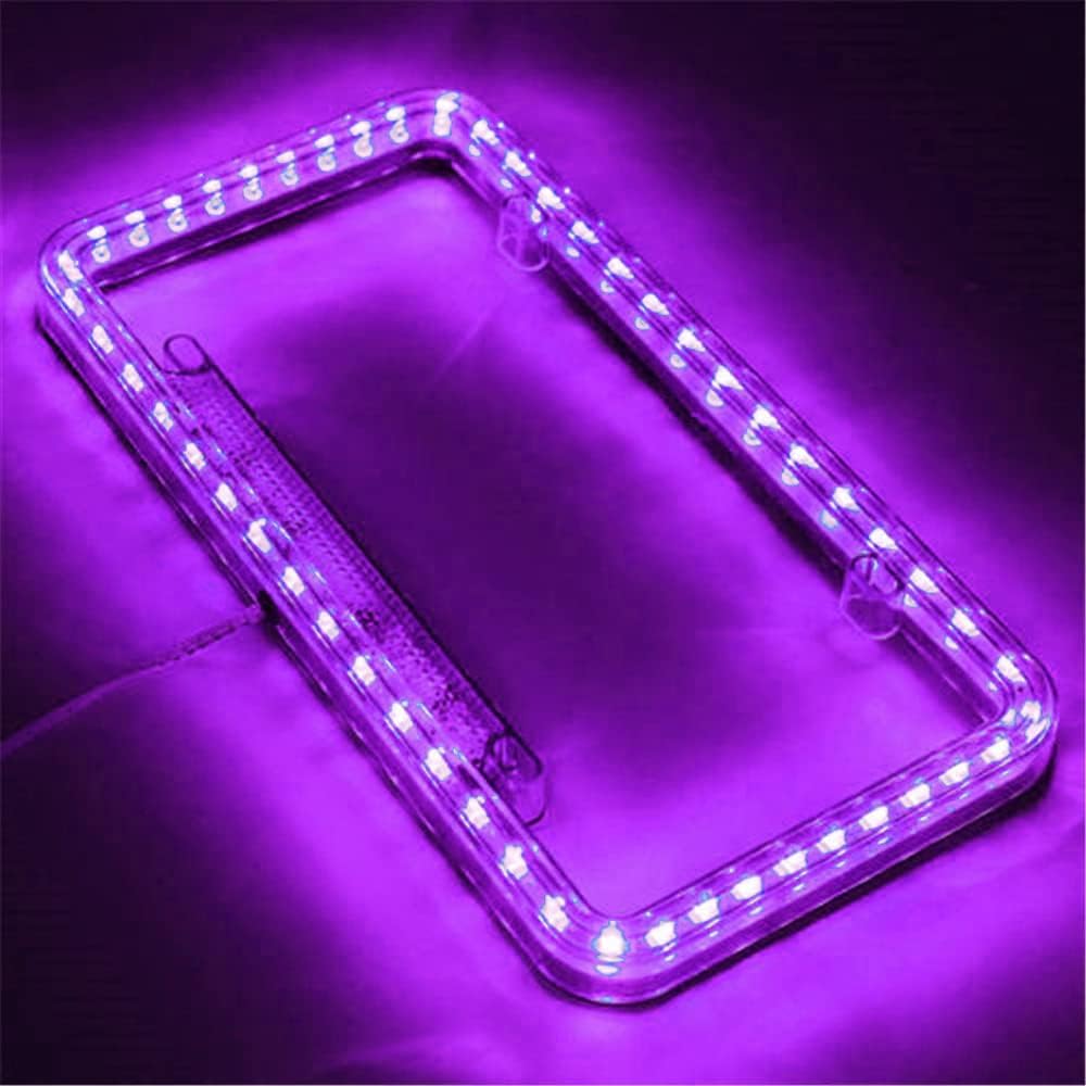 12 V 54 LED Color Light License Plate Frame Acrylic Plastic License Plate Cover-Blue