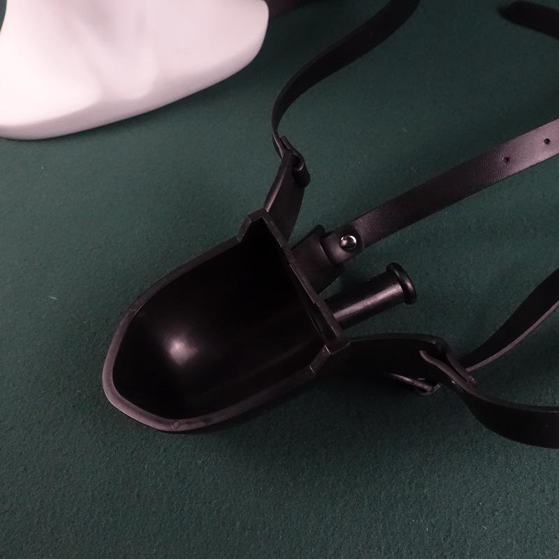 Adjustable Mouth Gag with Funnel for Deep Throat Training and Humanoid Toilet Roleplay