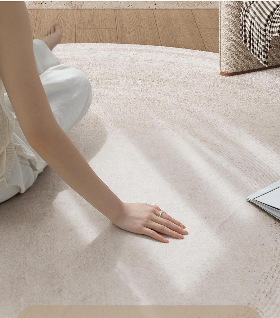 Easy-Care Imitation Cashmere Rug - Large Round Living Room Rug for Area Coverage and Comfort