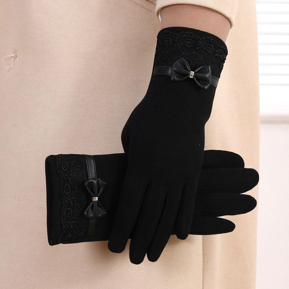 Thick Plush Women Gloves Touch Screen Furry Warm Mitts Durable Full Finger Mittens  Women
