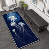 Moon Star Line Art Jellyfish Runner Rug Deep Sea Glowing Jelly Print Non Slip Floor Carpet Nautical Bedroom Entryway Home Decor