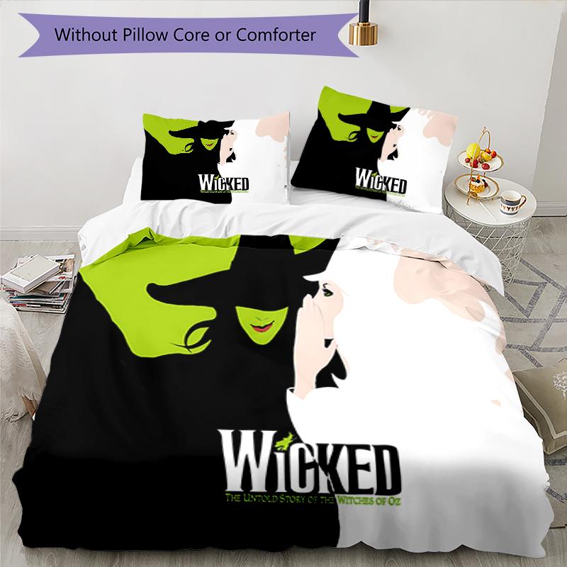 3pcs Wicked pattern bedding set duvet cover set includes duvet cover &pillowcases, perfect all season bedroom decoration & gift