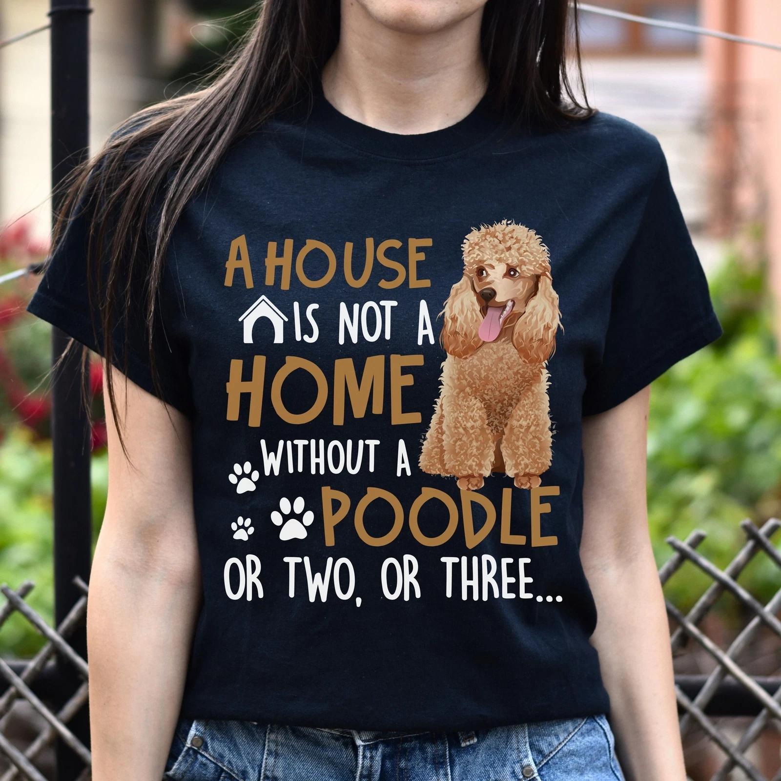 A house is not a home without a poodle Unisex t-shirt gift black dark heather 2XL