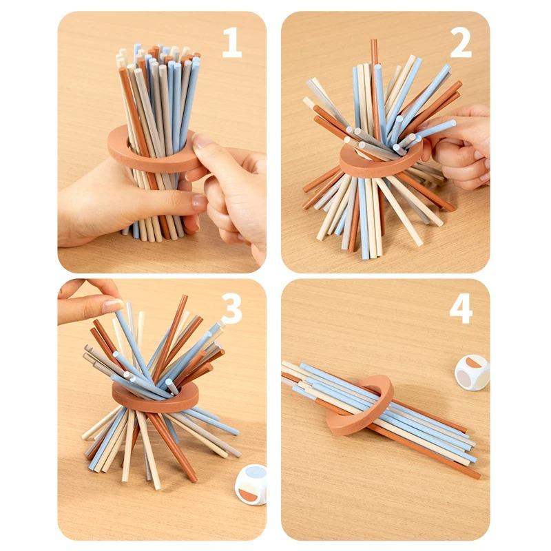 Wooden Stick Board Game Montessori Game Parent Child Interactive Two Person Battle Stick Picking Game Puzzle Toy Early Education