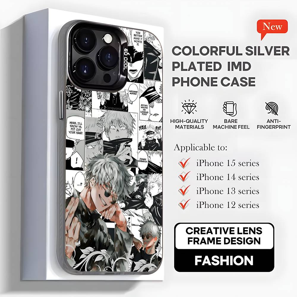 

G-Gojo S-Satoru Anime Phone Case For iPhone 16,15,14,13,12,11,Mini,Pro,MAX,plus,Black Matte Shockproof Cover iPhone13