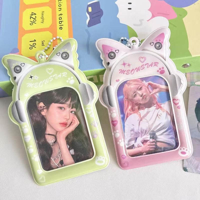 Karta do przechowywania zdjęć 3-calowa Słuchawki Element Ramka na zdjęcie Koreański Idol K-Pop Karta ze zdjęciem Etui ochronne Breloczek do plecaka