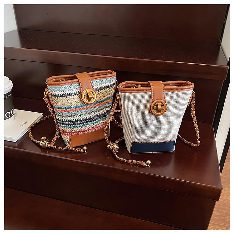 IELGY Ladies Messenger Bag Canvas Summer Fashion Bucket Bag