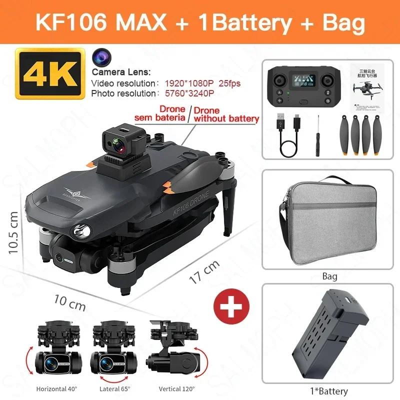 KF106 / KF106 MAX 4K Professional Drone With HD Camera Obstacle Avoidance 3-Axis Gimbal 5G WiFi GPS Brushless Quadcopter RC Dron