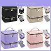 Portable Double Layer Makeup Bag With High Capacity For Travel And Storage
