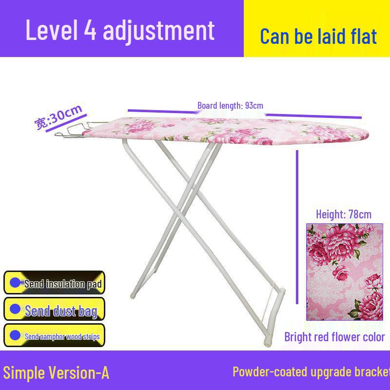 Reinforced Foldable Ironing Board with Handheld Rack - High-Grade Household Accessory