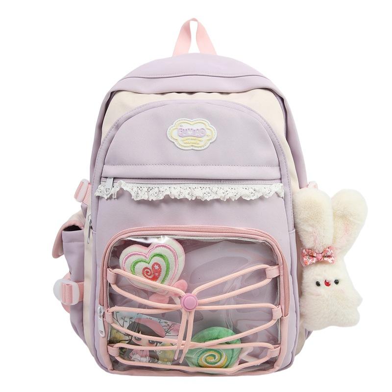 Schoolbag for Women Large Capacity High School Junior High School College Backpack Korean Style Trendy Travel Leisure Backpack College Backpack