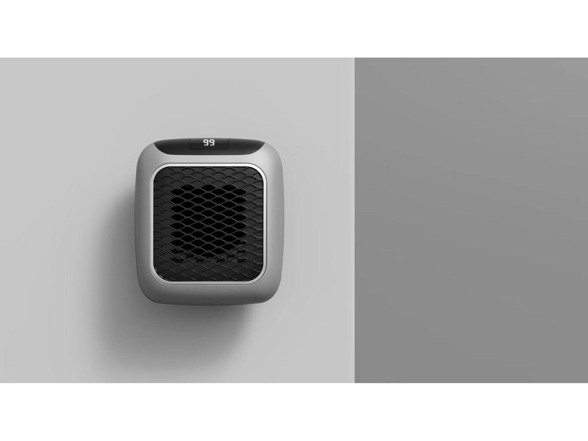 

Мини-электрический обогреватель для дома, офиса, ванной комнаты, общежития - Портативный и быстро нагревающийся AU with Remote серый