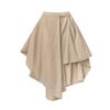 Women's High Waist Black Fishtail Midi Skirt - Irregular Swing, Japanese Style for Spring & Autumn