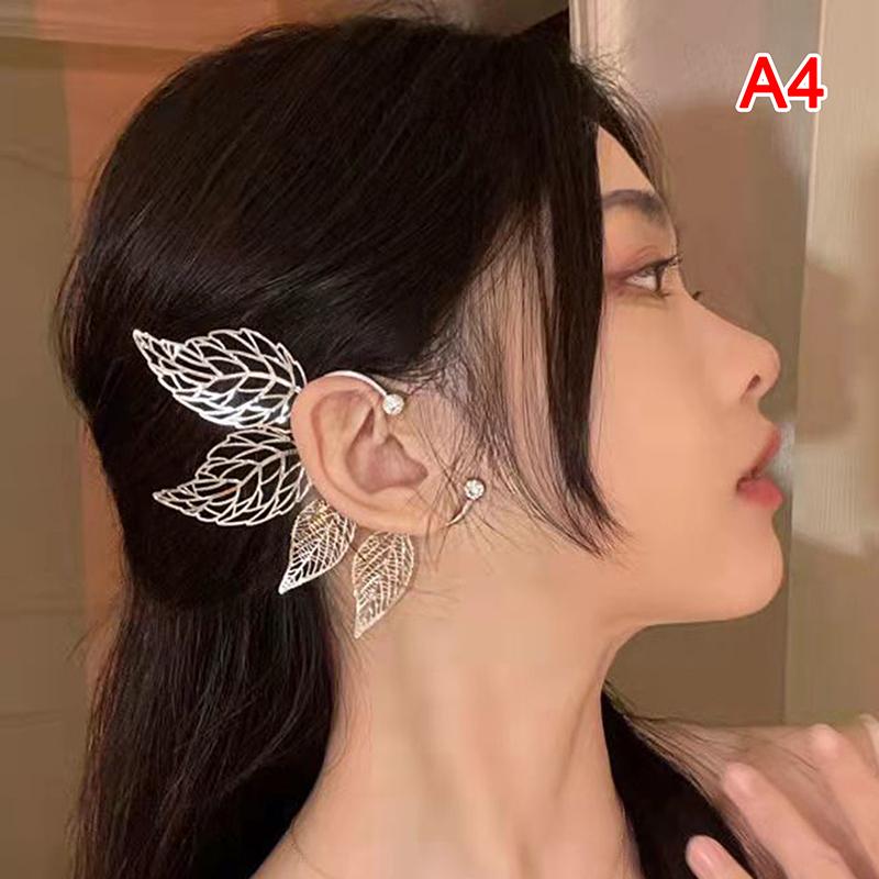 

1 шт. шикарные эльфийские серьги-каффы с кленовым листом и циркониевым листом, серьга феи для косплея