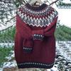 Multicolor Round Neck Knit Sweater with Sheep Pattern