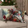 New Santa Claus Pillow Cover Polyester Printed Holiday Decoration Living Room Sofa Cushion Cover Bedroom Pillow